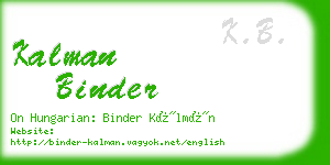 kalman binder business card